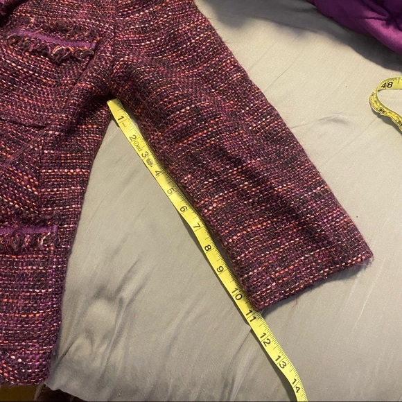 💕HP! Vintage Charter Club 3/4” sleeve tweed blazer jacket with shoulder pads! - Picture 6 of 8